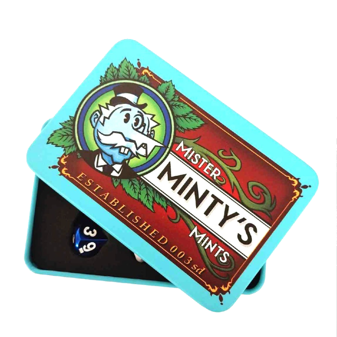 Mr Minty's Dice tin with metal dice