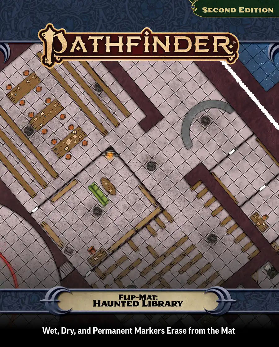 PZO11043-FM Pathfinder Flip-Mat- Haunted Library cover